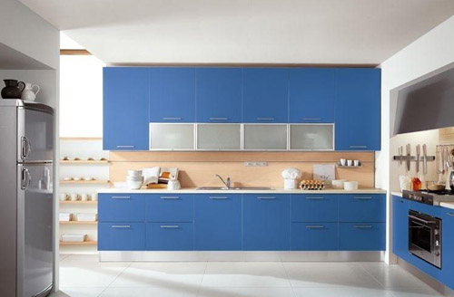 蓝色橱柜效果图