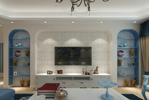 石膏板电视背景墙效果图