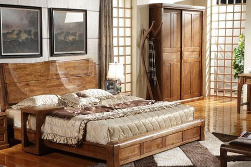 白蜡木板材做的床